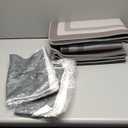 SmoothNovelty 15 Pcs Christmas Kitchen Decor and Accessories Set 4 Kitchen Towels 2 Pot Holders 2 Oven Mitts 3 Rugs 4 Dishcloths Absorbent Set Heat Resistant Pot Pads for Cooking Baking(Grey) (Gray)