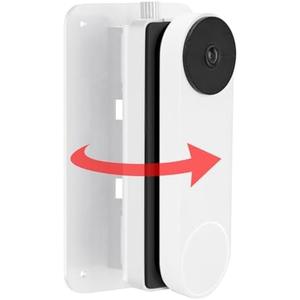 Adjustable Doorbell Mount (30°to 145°) for Google Nest Doorbell Wired-2nd Gen, Google Nest Hello Door Bell, Door Bell Wedge Mount for Apartment, No Drill-White
