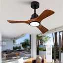 36 Inch Ceiling Fans with Lights and Remote, Black 3 Blade Wood Outdoor Ceiling Fan with Light Outdoor Ceiling Fans for Patios, Bedroom Ceiling Fan for Modern Living Room Patio Indoor Office
