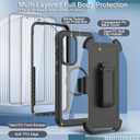 for Samsung Galaxy A36 5G Case, [Transparent & Holster Series] Belt Clip Full Body Shockproof Protective Cell Phone Cover with 2 Pack Tempered Glass Screen Protector (Black/Clear)