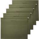 Amazon Basics Hanging File Folders with Adjustable Tabs, Sturdy Expandable Document Organizer, Letter Size 8.5x11 inch, Green, 25-Pack