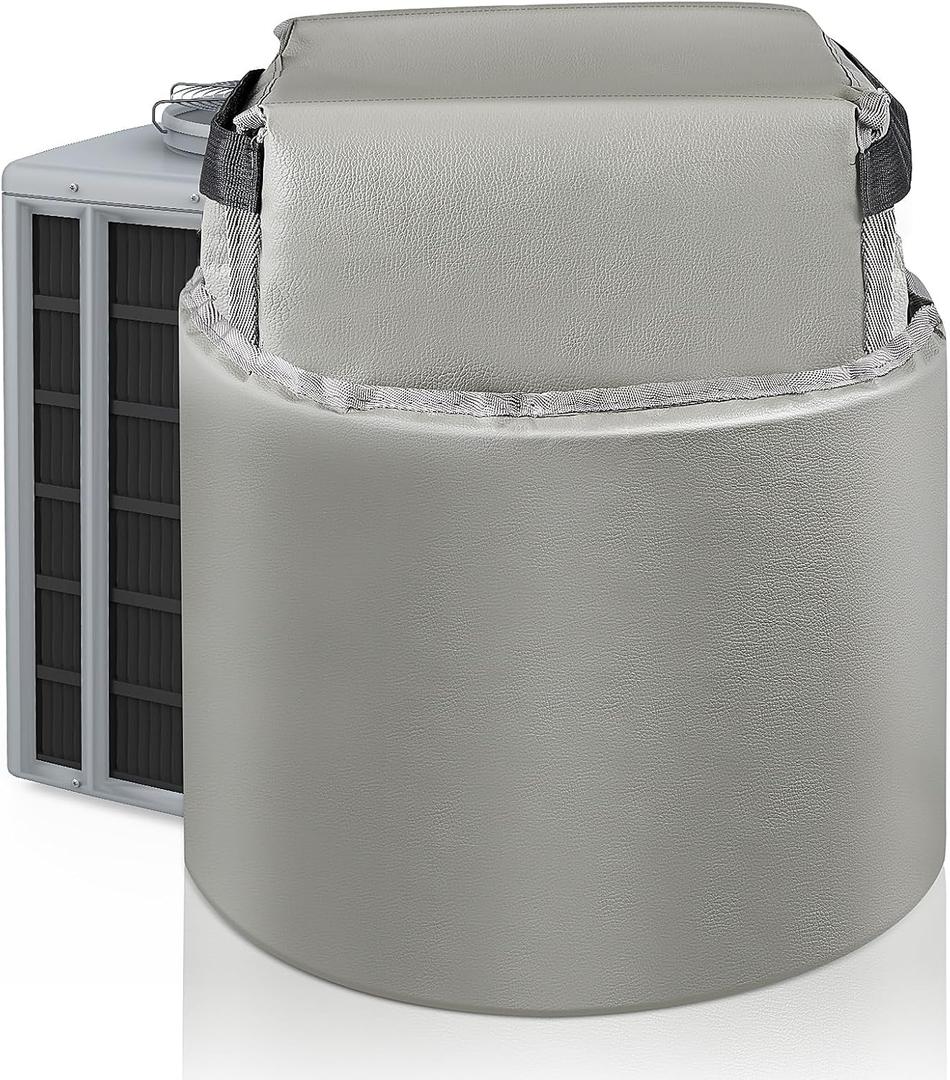 Pangda Ac Compressor Sound Blanket, 10 x 10 x 19 Inch Air Conditioner Noise Reduction Cover, Outdoor Unit Sound Dampening Barrier, Waterproof Heavy Duty Cover for Outside Ac Unit