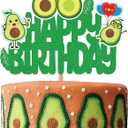 3 x Avocado Birthday Party Decorations Supplies Glitter Avocado Cake Topper Let's Avocado for Avocado Baby Shower Birthday Party Supplies