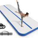 SWRORDAWN Inflatable Gymnastics Mat 13ft, 4 inches Thickness Gymnastic Mats with Electric Pump and Carry Bag for Kids Home Use Outdoor Training Yoga Cheerleading Gym Studio Backyard Park, Blue