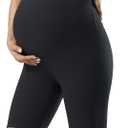 POSHDIVAH Ribbed Maternity Biker Shorts Over The Belly for Women - 5"/8" Buttery Soft Pregnancy Workout Athletic Short (Medium)