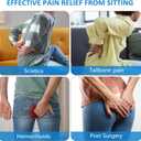 Donut Pillow, Donut Cushion for Tailbone Pain Relief and Hemorrhoids, Donut Seat Cushion for Coccyx, Sciatica, Surgery and Postpartum, Hemorrhoid Pillow for Long Sitting Office Workers, Car Drivers