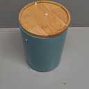 Sweejar Kitchen Canisters Ceramic Food Storage Jar, Stackable Containers with Airtight Seal Wooden Lid for Serving Coffee Bean, Flour, Tea, Cookies and More - 58 Fl Oz (Dark Turquoise)