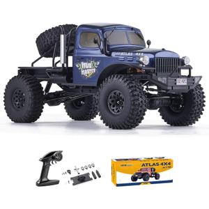 FX RocHobby Atlas S 1/10 RC Crawler, 2.4Ghz RC Rock Truck Off Road, RC Car Indoor&Outdoor 2 in 1, RC Rock Crawler 4x4 Hobby Grade for Adults Need to Complete with Battery (Blue)