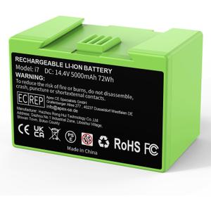 Replacement for iRobot Battery Roomba i7 j7 i3+ e and i Series, ABL-D1 Large Capacity 14.4v 72Wh Battery Compatible with i7+ i8 i6 i4 i3 i3+ i7158 J7 7150 7550 and e5 e6 e5150 e5152 e6198 Etc
