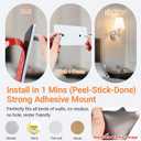 Peel and Stick Wall Sconces, Stick On Wall Sconce Set of 2, Battery Operated Wireless Adhesive Wall Lights, Corn Bulb with 10000mAh Battery, Easy Install for Bedroom Living Room Wall Decor
