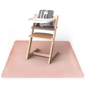 Tiny Twinkle Splat Mat for Under High Chair or Table | 51" x 51" Waterproof & Mess-Proof High Chair Mat for Baby, Machine Washable for Mealtime or Art(Blush)