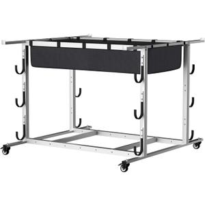 MR Volleyball Equipment Cart, Heavy-Duty Volleyball Gear Storage Trolley with 4 Removable Baskets & Lockable Wheels, Portable Volleyball Cart for Balls, Pads, Nets & Training Aids