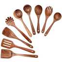 Wooden Spoons for Cooking Only 7 Pieces Set, TeakWooden Kitchen Utensil Set, Wooden Cooking Utensils Spoons, Spatulas, Heat-Resistant, Lightweight & Durable, Perfect for Non-Stick Cookware