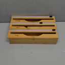 3 in 1 Wrap Organizer with Cutter and Labels, Plastic Wrap, Aluminum Foil and Wax Bamboo Dispenser for Kitchen Storage Organization Holder