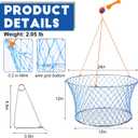 SATINIOR Crab Ring Trap Foldable Crabbing Net Kit 24” x 20” x 12”& 18” x 11” with Crabs Gauge, Harness, Rope & Bait Clip for Blue Crabs, Crawfish Portable Crabbing Equipment