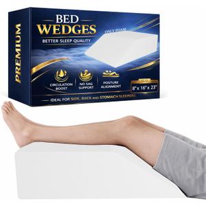 Greaton, Leg Wedge Elevation Pillow for Blood Circulation | Relieved & Recovers Foot and Ankle Injuries | Pillows for Swelling | Multi-Purpose | 8x16x23, White