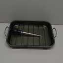 Glad Roasting Pan Nonstick 11x15 - Heavy Duty Metal Bakeware Dish with Rack - Large Oven Roaster Tray for Baking Turkey, Chicken, and Veggies