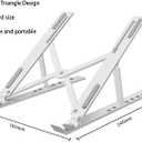 Adjustable Laptop Stand for Desk, Foldable Aluminum Laptop Holder with Cooling Design, Portable Laptop Riser for MacBook, Notebook, Tablet (White)