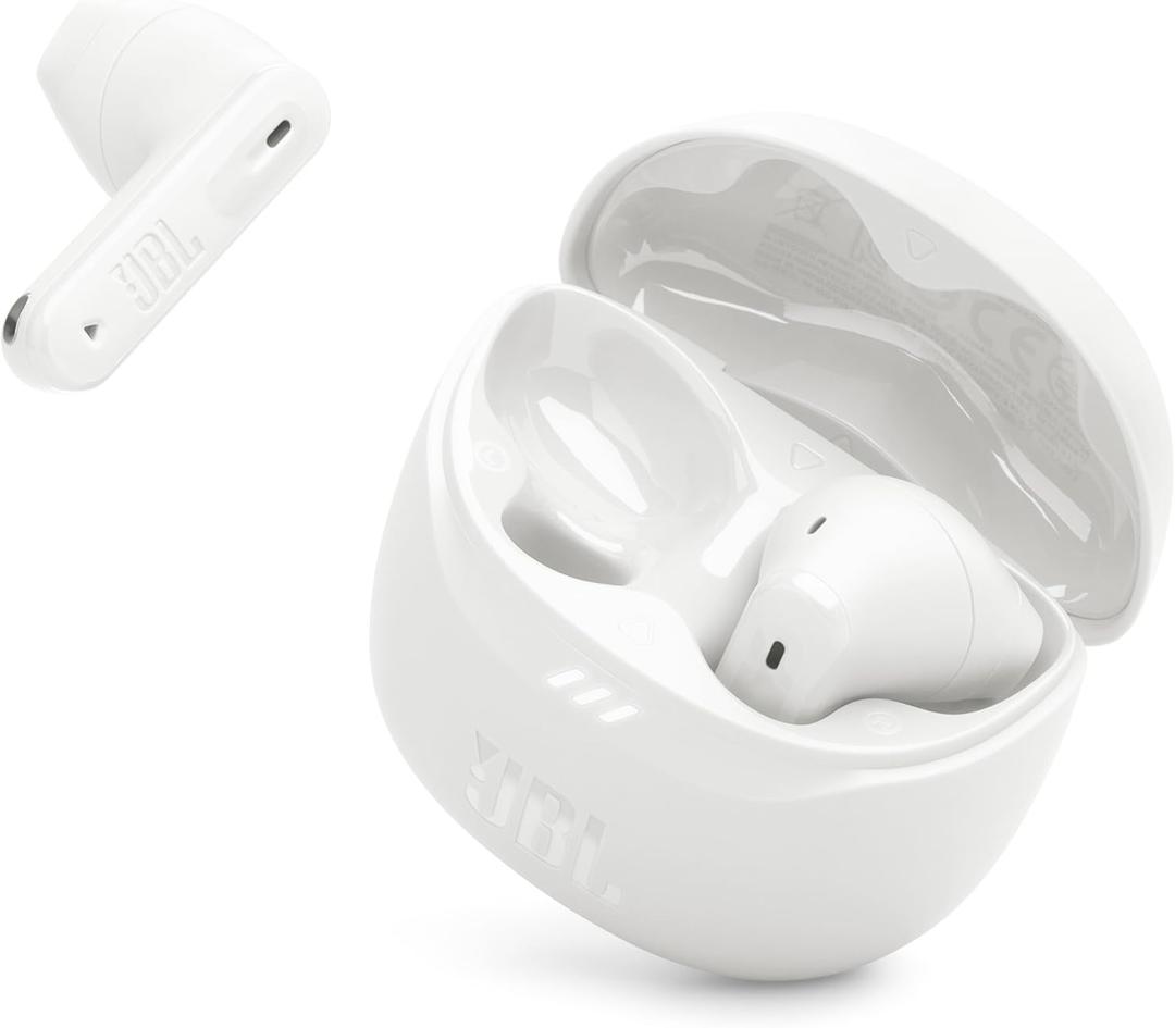 JBL Tune Flex 2 - True Wireless Noise Cancelling Earbuds with JBL Spatial Sound and Smart Ambient Technology, 6 mics for Perfect Calls, up to 48Hrs of Playback, IP54 Dust & Water Resistant (White)