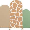 Safari Party Arch Backdrop Cover Set of 3 Khaki Arch Covers Spandex Stretch Backdrop Stand 4ft, 5ft, 6ft for Wedding Birthday Banquet Ceremony Decoration