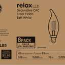 GE Relax LED Light Bulbs 60W, Soft White Candle Lights, Clear Decorative Light Bulbs, Small Base (8 Pack)