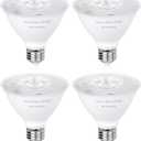 PAR30 Short Neck Outdoor LED Flood Light Bulbs, Dusk to Dawn Light Bulbs 10W, LED Photocell Sensor,1100Lm Equivalent 100W,2700K Warm White, 4-Pack
