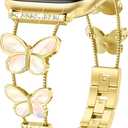 Metal Band Compatible with Apple Watch Bands for Women 44mm 45mm 42mm 46mm 49mm, Dressy Fancy Slim Wristband Thin Metal Strap for iWatch Series 11 10 9 8 7 6 5 4 Ultra SE 3 2 1, Gold