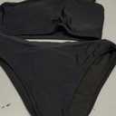 Tempt Me Women High Waisted Bikini Set Athletic Two Piece Swimsuits Sporty High Cut Bathing Suit with Scoop Neck, Medium