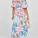 Maxigerui Women's Summer Floral Maxi Dress Spring Wedding Guest Dress 2026 (L)