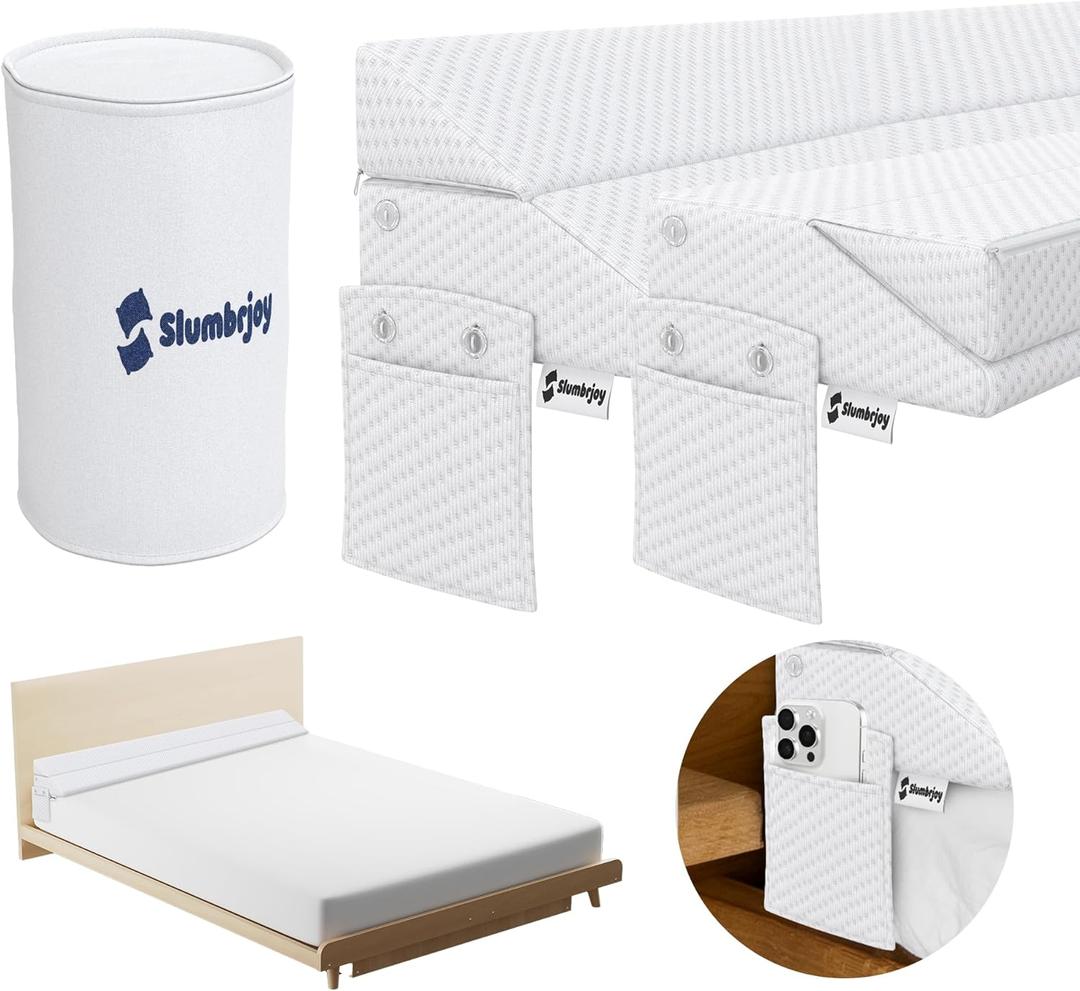 Single Bed Wedge Pillow Adjustable Mattress Gap Filler for Headboard Closes Gaps Up to 7 Inches Pillow Wedge for Sleeping or Backrest 6 x 8 x 39 White