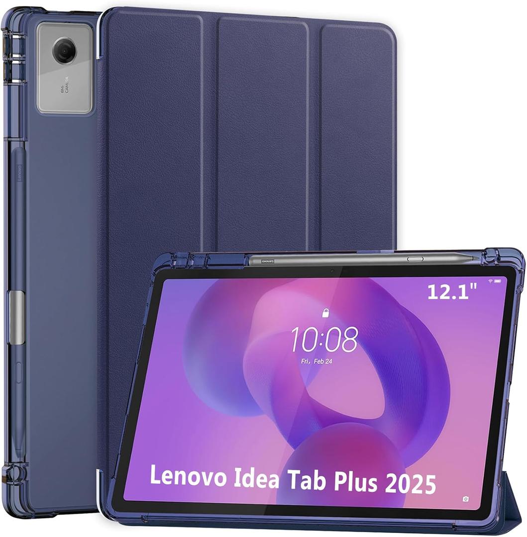 ProCase Smart Case for 2025 Lenovo Idea Tab Plus 12.1 Inch/Tab K12, Slim Light Cover Trifold Stand Hard Shell Folio Smart Protective Case for Idea Tab Plus/Tab K12 (TB361FU/TB361ZU) -Navy