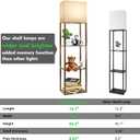 RUNTOP Plus Floor Lamp with Shelves, Modern Shelf Floor Lamp with 15W 3CCT LED Bulb and Memory Function, Wide Shelf Lamp for Display Storage, Standing Lamps for Living Room, Bedroom, Office, Corner
