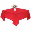 Square Table Cloth 52x52 Inch Red Tablecloth Machine Washable Fabric Polyester Table Cover for Dining, Buffet Parties, Picnic, Events, Weddings and Restaurants, Red