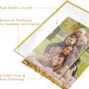 Dynta Acrylic Sign Holder 4x6 8 Pack Double Sided Clear Plastic Display Stands, Tabletop Menu Holder, Flyer Display for Wedding, Party, Restaurant, Office, Retail (Gold Frame)