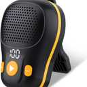 Wearable Bluetooth Speaker, Clip-on Wireless Portable Speakers, IP56 Waterproof Clip Speaker Up to 18 Hours Battery Life, Built-in Mic for Hands-Free Music/Calls, Black and Yellow