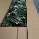 9 FT Artificial Christmas Tree Hinged with 650 Warm LED Lights & 309 Red Berries