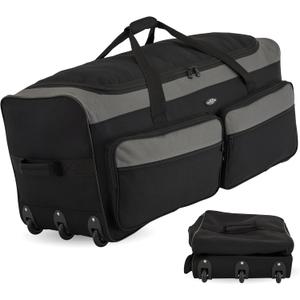 Travelers Club 36" Asgard 3-Wheel Rolling Duffel Bag (Black)