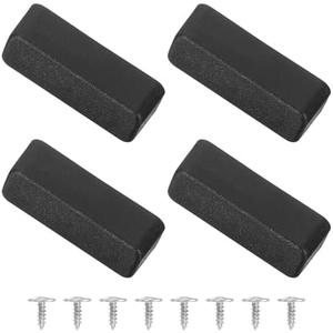 uxcell 4Pcs Luggage Replacement Pads, Plastic Luggage Stand Feet Stud, Suitcase and Travel Gear Bottom Side Accessories with Self-Tapping Screws, Black (42x16x13mm)