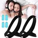 Snoring Chin Strap for Users, 2 Pack Adjustable Jaw Support Chin Strap to Keep Mouth Closed, Soft Snoring for Men Women, Lightweight Reusable, Snoring Dry Mouth, Easy Using