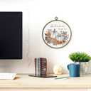 MAQIKA Fall Pumpkin Floral Wall Art, Autumn Decor, Rustic Round Wall Hanging, Farmhouse Canvas Prints for Home Living Room, 10x10 Inch