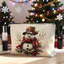 LRWHDFW Coquette Pink Bow Chinoiserie Christmas Makeup Bag Gifts for Women, Preppy Grandmillennial Christmas Tree Cosmetic Bag, Girly Xmas Holiday Zipper Makeup Pouch Travel Toiletry Bags