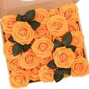 Artificial Flowers Fall Fake Foam Roses with Stems Decorations,25Pcs-Orange
Real Touch Fake Roses for DIY Wedding Bridesmaid Bridal Bouquets Party Tables Baby Shower Home Cake Arrangement Decorations
