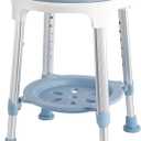 Shower Chair Stool for Inside Shower, Small Corner Plastic Stool for Shower 300 Lb,360 Swivel Bath Shower Seat for Seniors Adults Sitting, Adjustable Bathtub Stool with Storage Tray