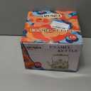 Jucoan 2.6 Quart Vintage Enamel Tea Kettle, Green Floral Stovetop Water Kettle Teapot with Porcelain Handle for Home Kitchen Camping Tea Party, Gift for Bridal Shower Wedding Housewarming (Gold)