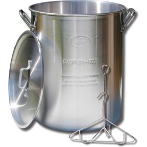 King Kooker 30PKA 30-Quart Aluminum Turkey Pot with Lid, Lifting Rack and Hook