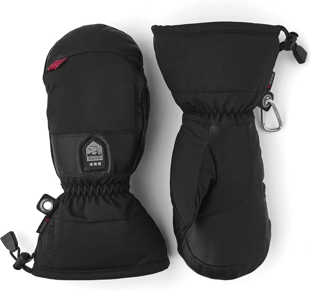 Hestra Power Heater Gauntlet Electric Ski Mitt for Men & Women I Rechargeable Heated Gloves, Warming Ski & Snowboarding Snow Mittens (11, Black / Black)