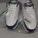 Skechers Women's Contour Foam Cozy Fit Hands Free Slip-ins Sneaker (10, White/Navy)