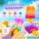 3 Pcs Ice Cream Squishy Toy, Summer Sensory Stress Relief Squeeze Squishy, Popsicle Squishy for Easter Basket Stuffers, Party Favors, Anxiety Relief Everyone, Birthday Gift
