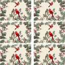 XCHI Cardinal Birds Winter Pine Tree Christmas Xmas Placemats Set of 6 Table Mats for Party Home Kitchen Dining Table Decorations 12x18 Inch