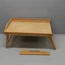 ROSSIE HOME Bamboo Bed Tray with Phone Holder, Extra Large Lap Desk for Laptops up to 17.3 Inches  Natural  Style No. 78107
